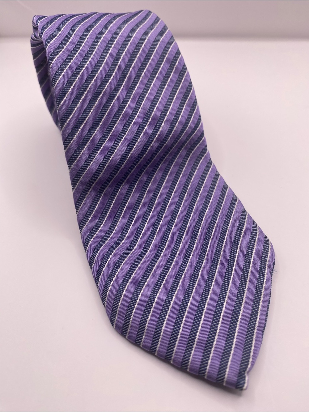 Boss Purple Striped Silk Tie